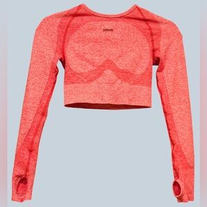 Gymshark Coral Red Seamless Long-Sleeve Crop Top